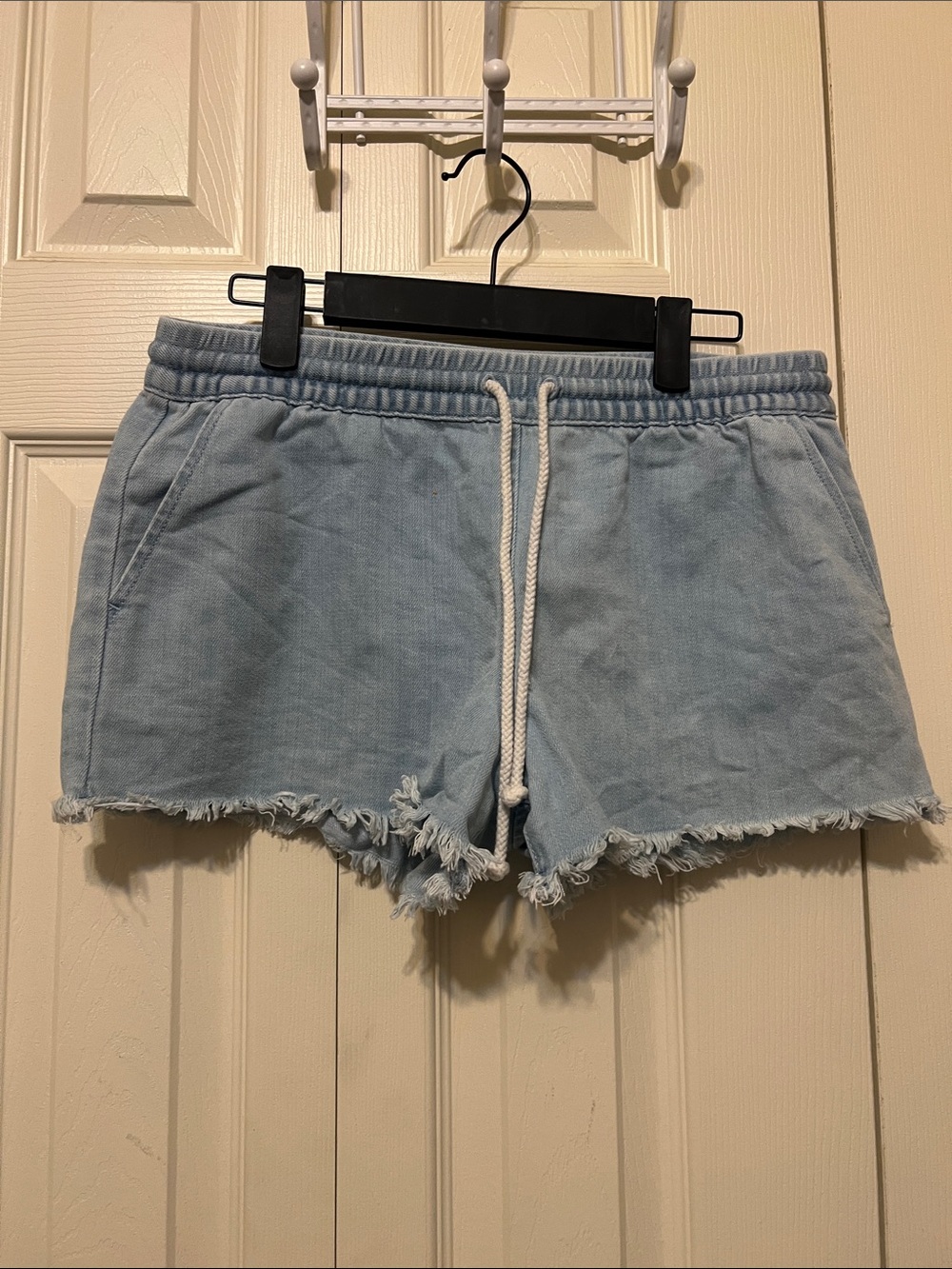 Aerie Light Blue Frayed Hem Women’s Lounge Shorts